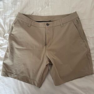 lululemon athletica Beige Flat Front Shorts